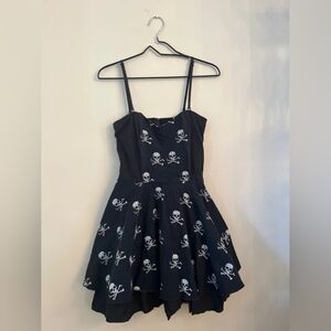 Black Dress with Skull Print